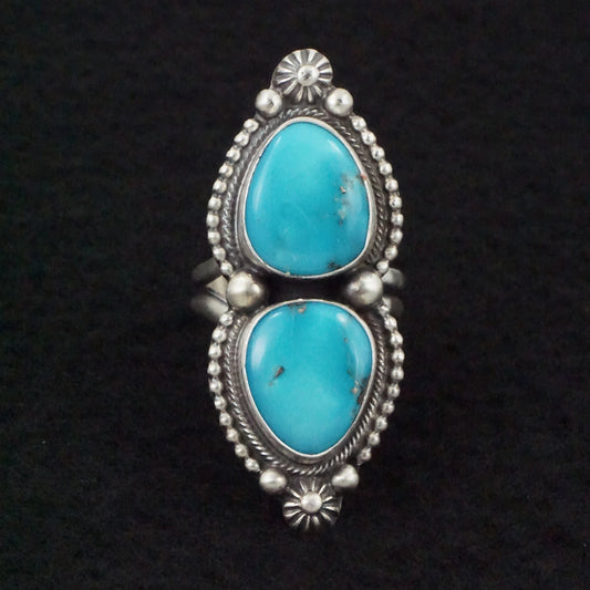 Kathleen Livingston Turquoise & Sterling Silver Ring Size Adjustable