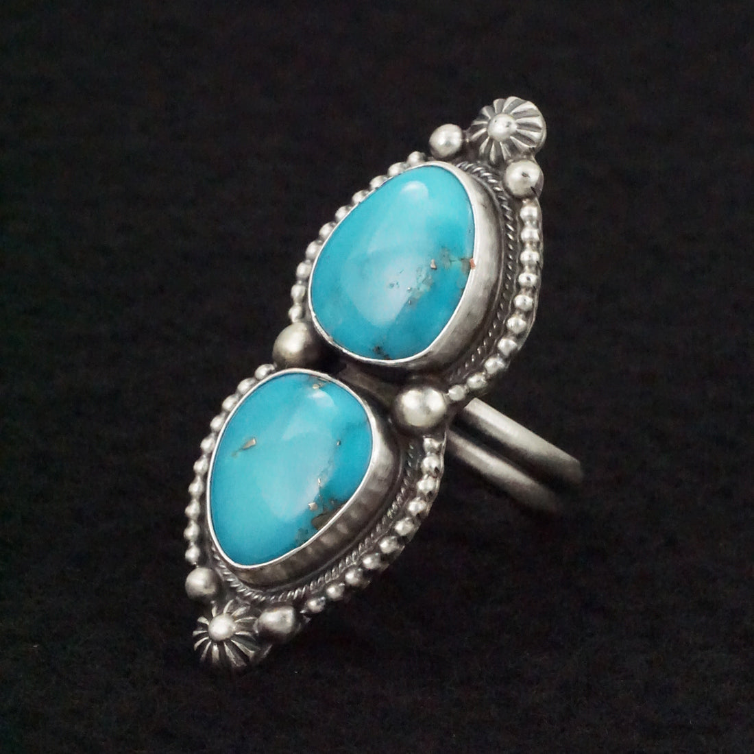 Kathleen Livingston Turquoise & Sterling Silver Ring Size Adjustable