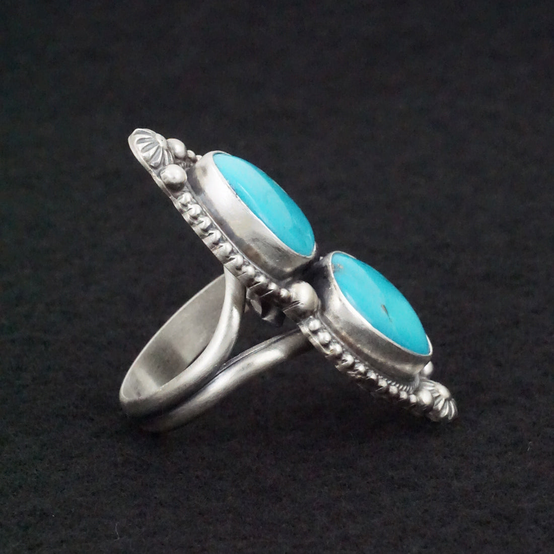 Kathleen Livingston Turquoise & Sterling Silver Ring Size Adjustable