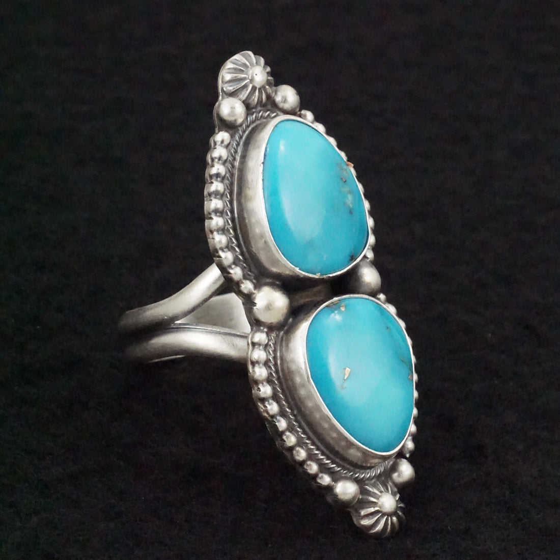 Kathleen Livingston Turquoise & Sterling Silver Ring Size Adjustable