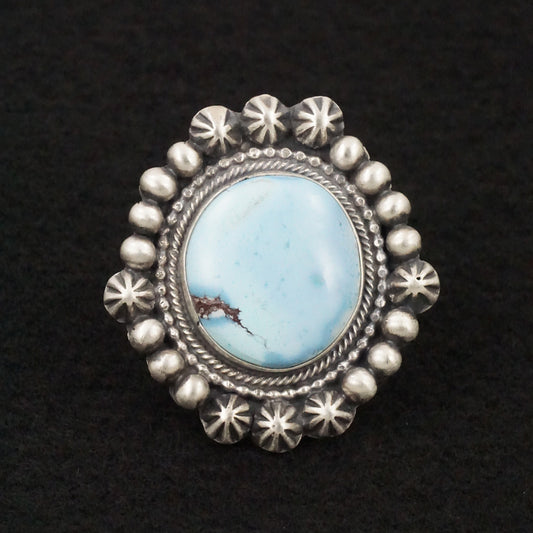 Bobby Johnson Turquoise & Sterling Silver Ring Size 6.5