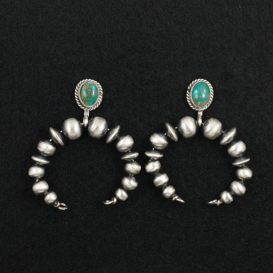 Rena Begay Turquoise & Sterling Silver Navajo Pearl Earrings