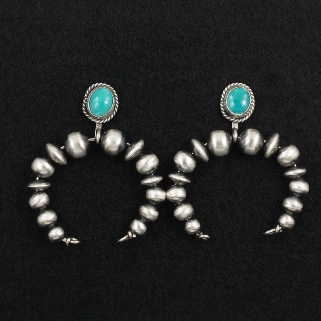 Rena Begay Turquoise & Sterling Silver Navajo Pearl Earrings