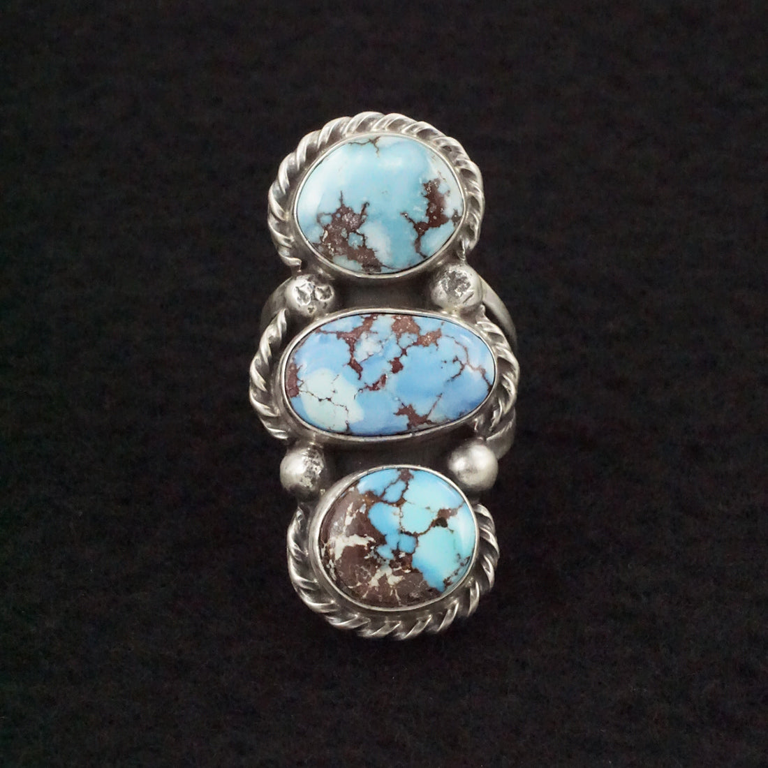 Bobby Johnson Turquoise & Sterling Silver Ring Size 6.5