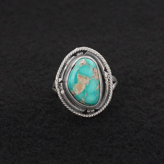 Randy Billy Turquoise & Sterling Silver Ring Size 8.5