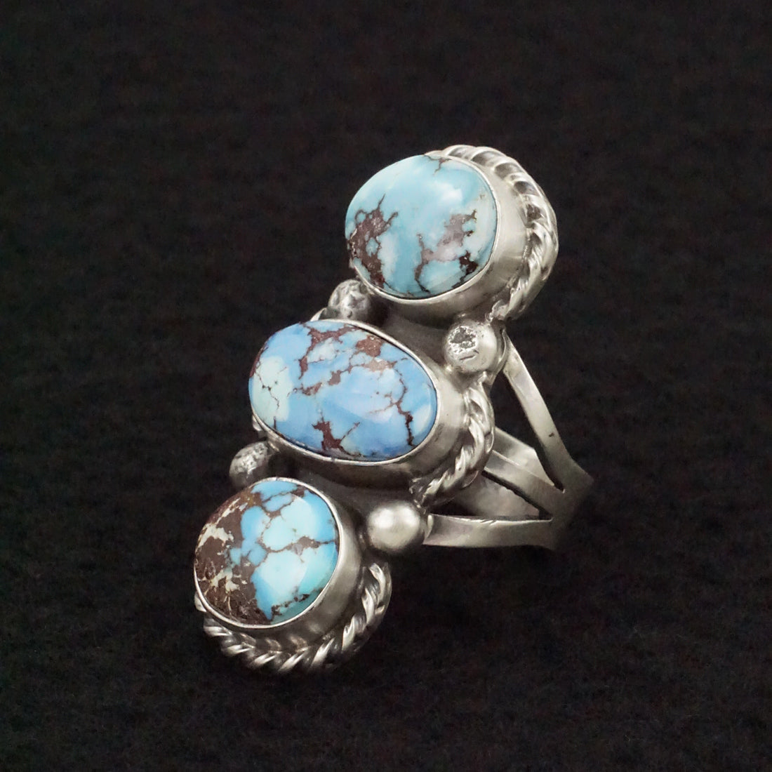 Bobby Johnson Turquoise & Sterling Silver Ring Size 6.5