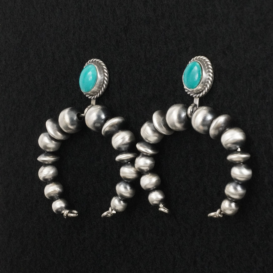Rena Begay Turquoise & Sterling Silver Navajo Pearl Earrings