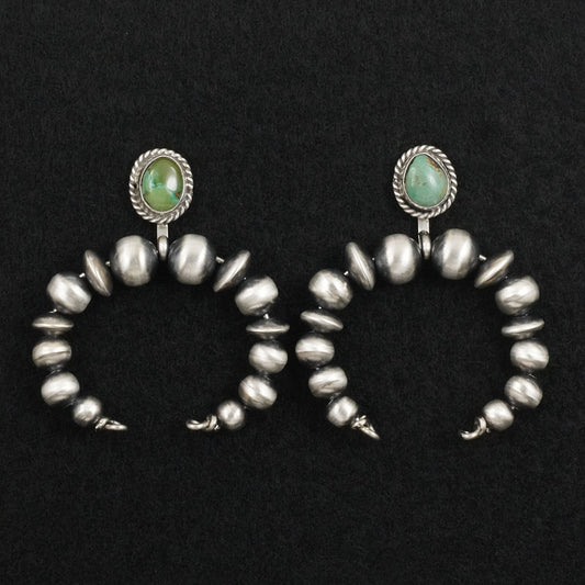 Rena Begay Turquoise & Sterling Silver Navajo Pearl Earrings