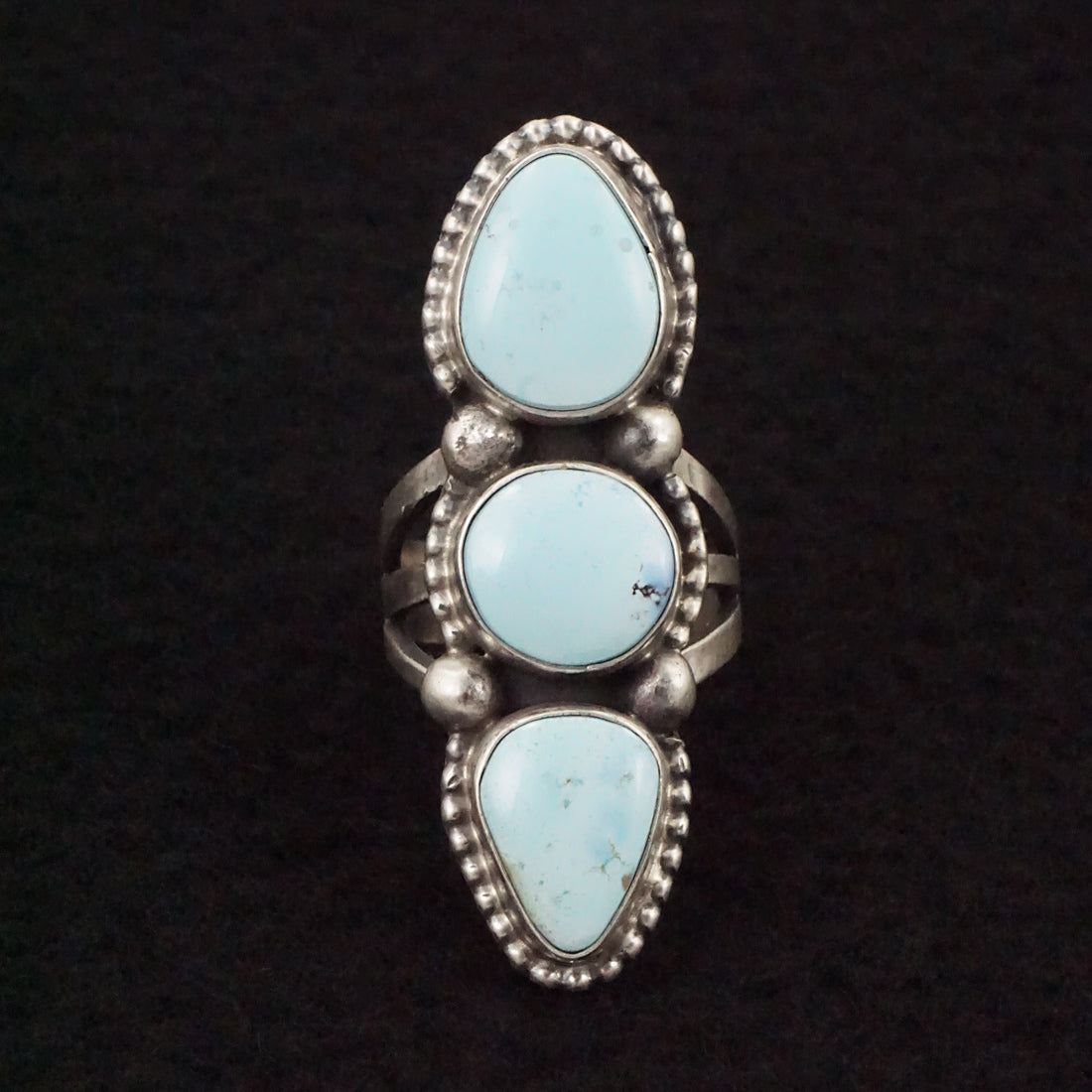 Bobby Johnson Turquoise & Sterling Silver Ring Size 7