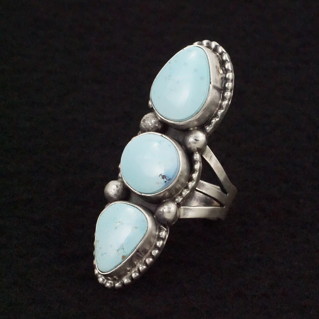 Bobby Johnson Turquoise & Sterling Silver Ring Size 7