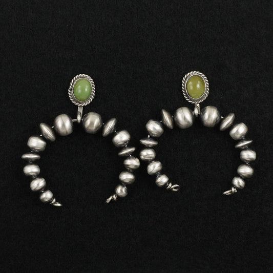 Rena Begay Turquoise & Sterling Silver Navajo Pearl Earrings