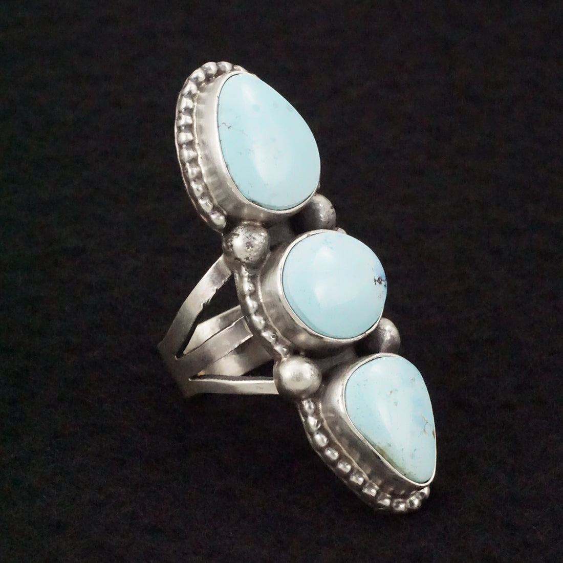 Bobby Johnson Turquoise & Sterling Silver Ring Size 7