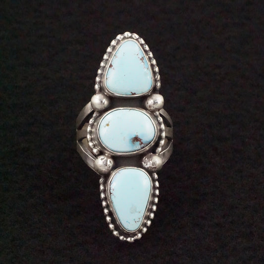 Bobby Johnson Turquoise & Sterling Silver Ring Size 9