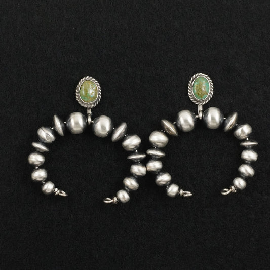 Rena Begay Turquoise & Sterling Silver Navajo Pearl Earrings