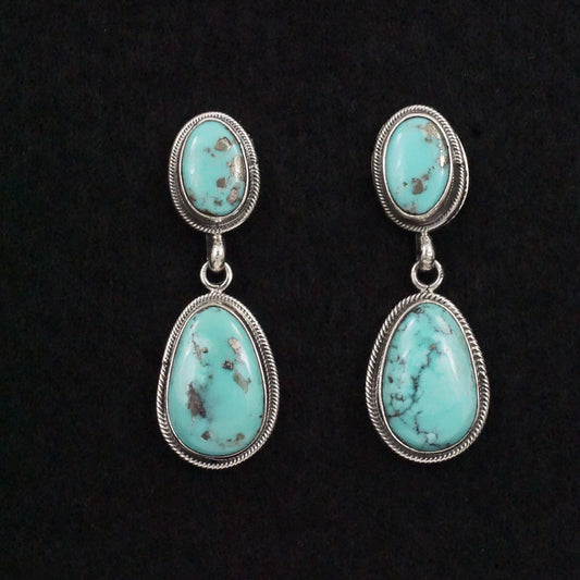 Mark Yazzie Turquoise & Sterling Silver Earrings