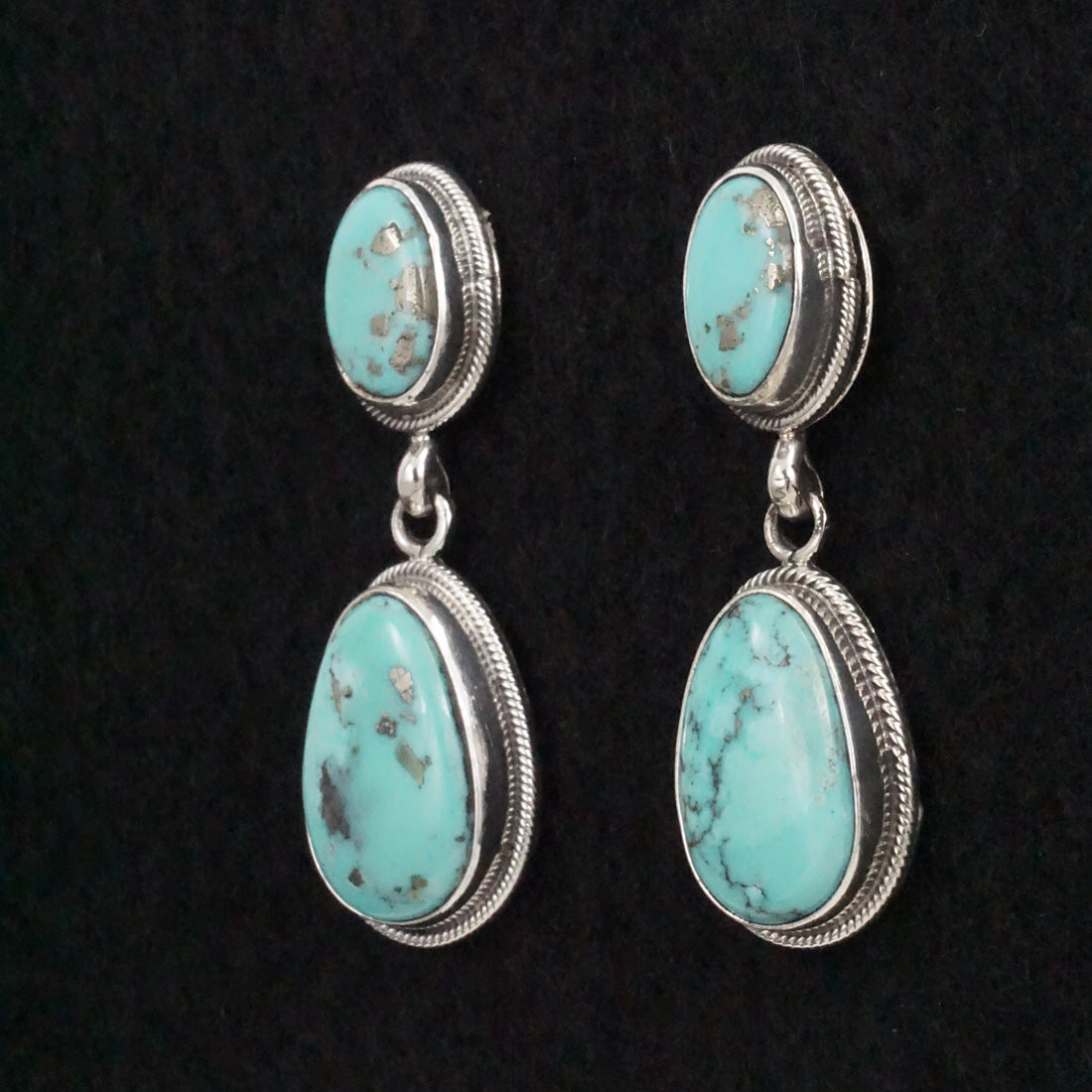 Mark Yazzie Turquoise & Sterling Silver Earrings