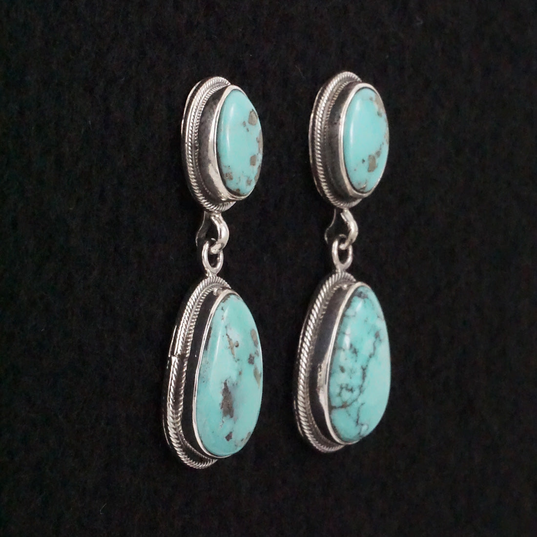 Mark Yazzie Turquoise & Sterling Silver Earrings