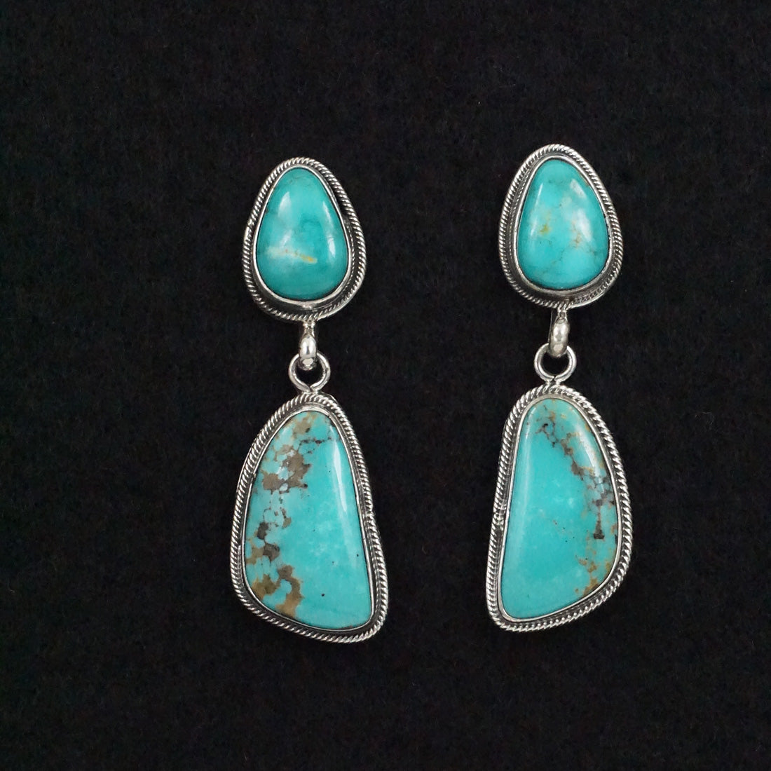 Mark Yazzie Turquoise & Sterling Silver Earrings