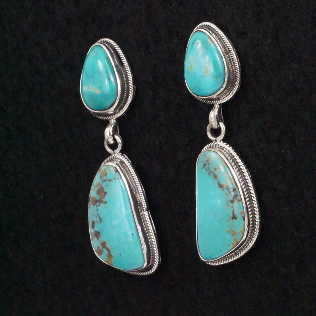 Mark Yazzie Turquoise & Sterling Silver Earrings