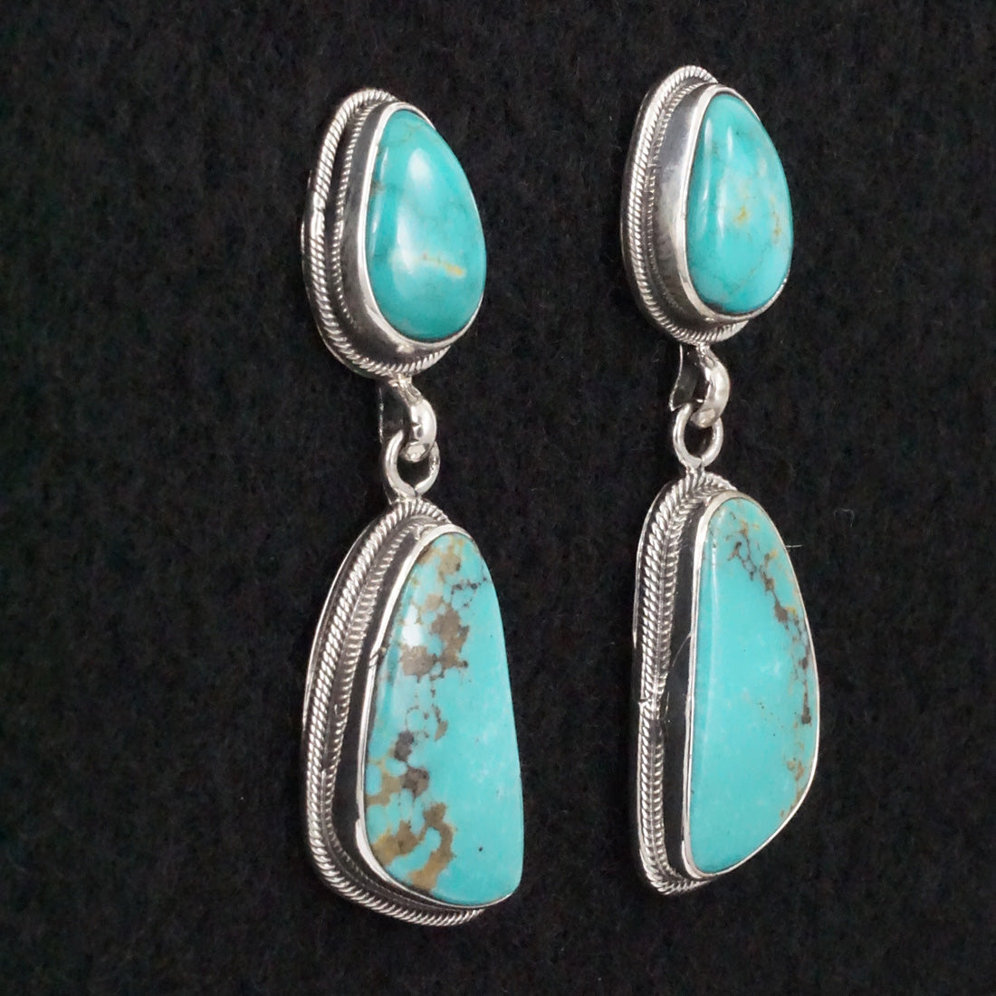 Mark Yazzie Turquoise & Sterling Silver Earrings