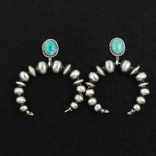 Rena Begay Turquoise & Sterling Silver Navajo Pearl Earrings