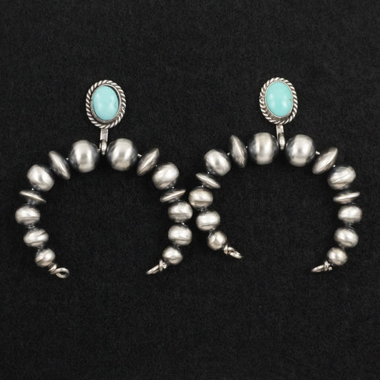 Rena Begay Turquoise & Sterling Silver Navajo Pearl Earrings