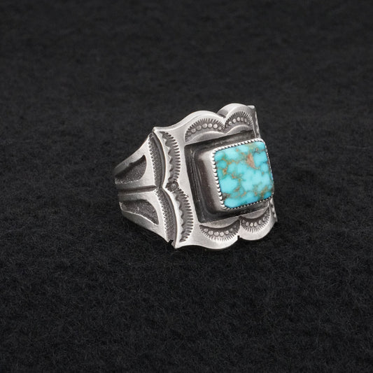 Calvin Martinez Turquoise & Sterling Silver Ring Size 10