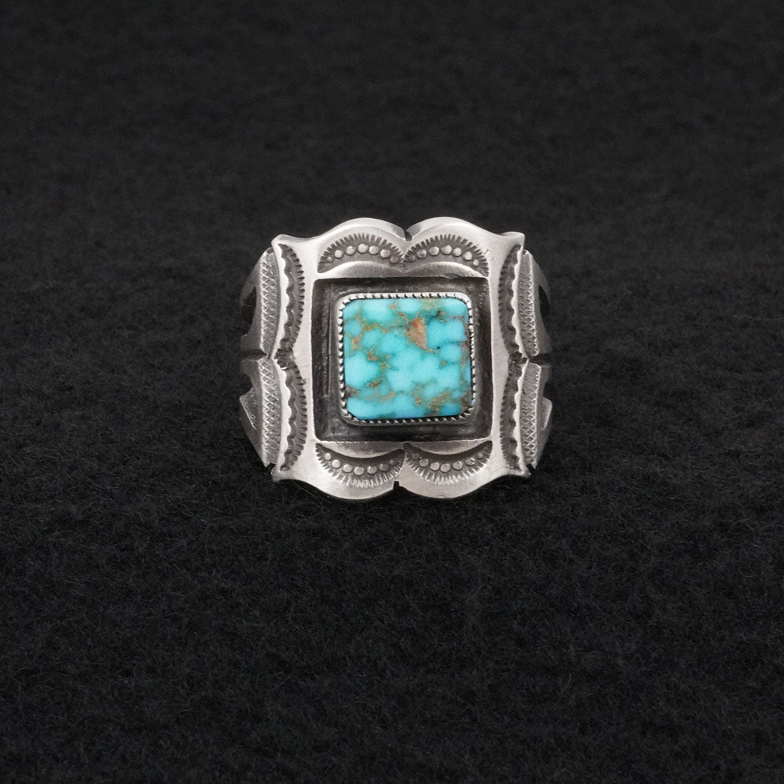 Calvin Martinez Turquoise & Sterling Silver Ring Size 10