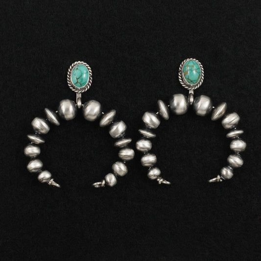 Rena Begay Turquoise & Sterling Silver Navajo Pearl Earrings