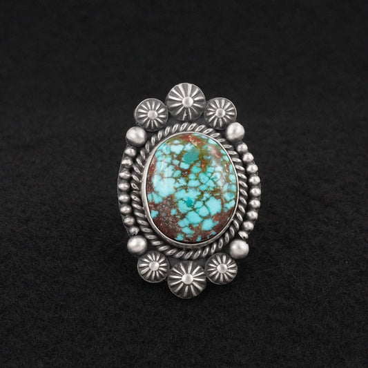 Michael Calladitto Turquoise & Sterling Silver Ring Size 8