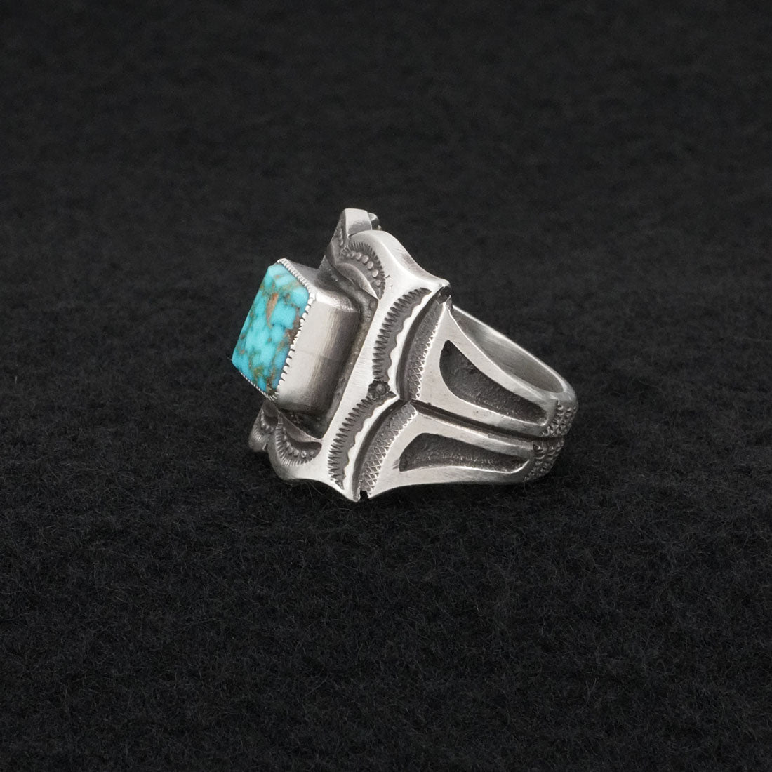 Calvin Martinez Turquoise & Sterling Silver Ring Size 10