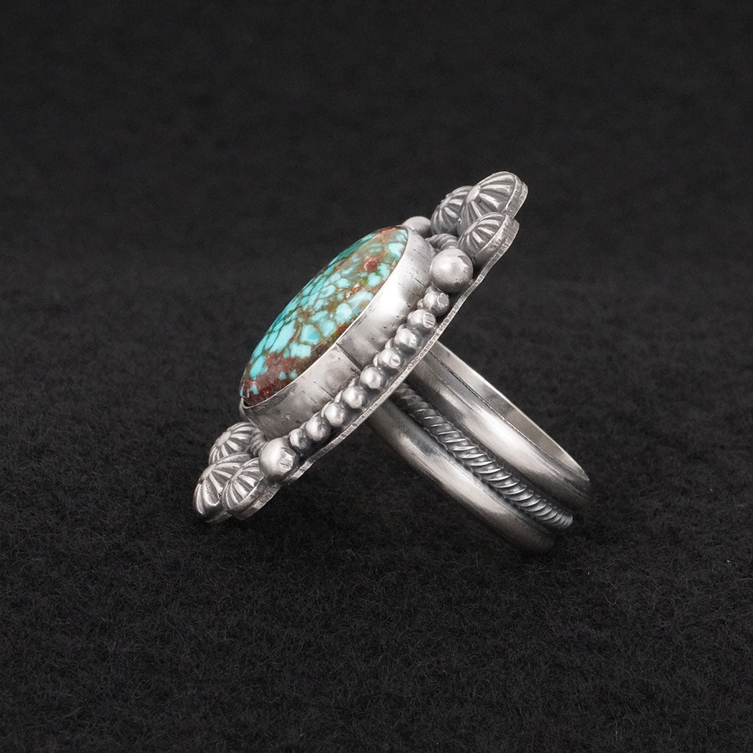 Michael Calladitto Turquoise & Sterling Silver Ring Size 8