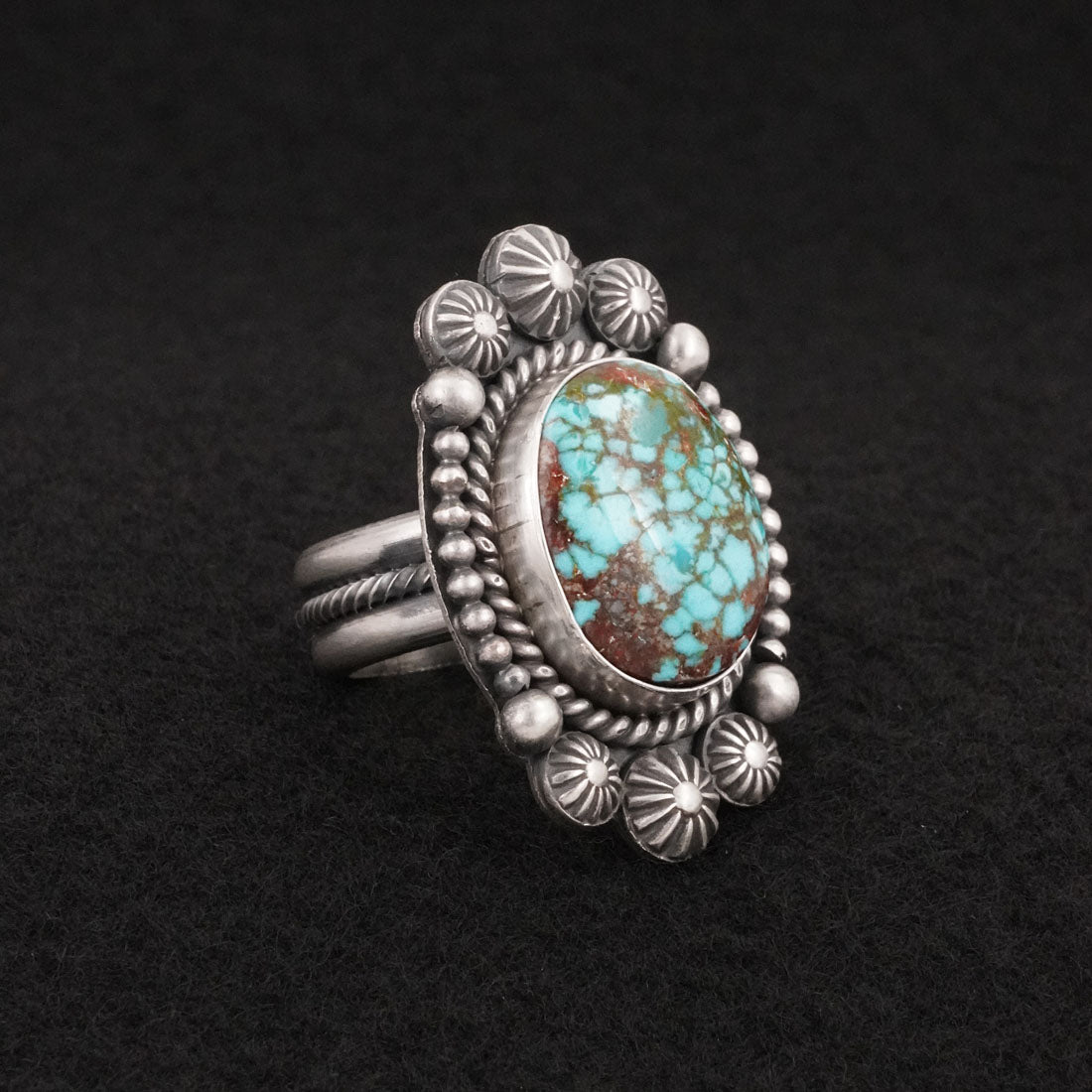 Michael Calladitto Turquoise & Sterling Silver Ring Size 8