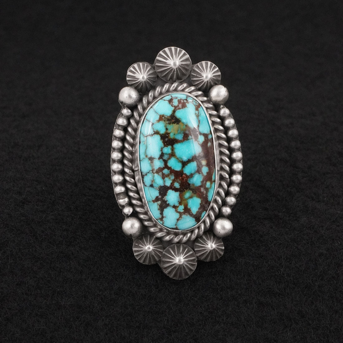 Michael Calladitto Turquoise & Sterling Silver Ring Size 8