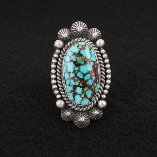 Michael Calladitto Turquoise & Sterling Silver Ring Size 8