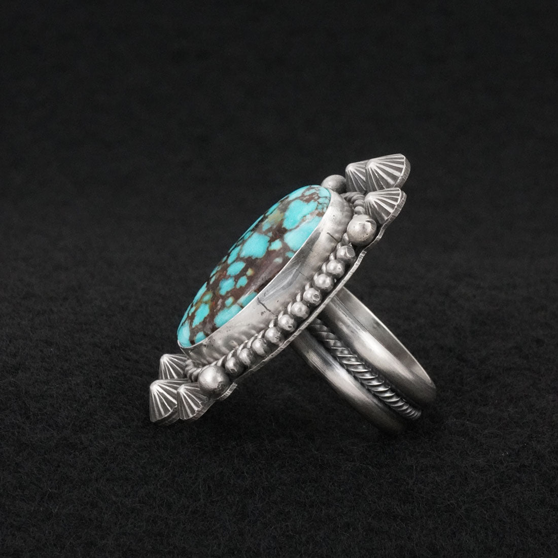 Michael Calladitto Turquoise & Sterling Silver Ring Size 8