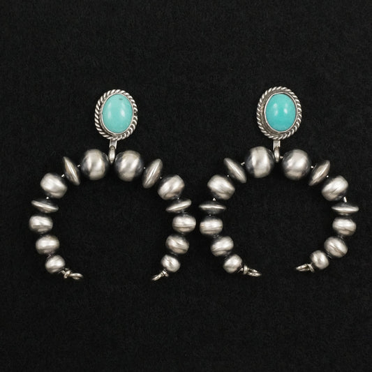 Rena Begay Turquoise & Sterling Silver Navajo Pearl Earrings
