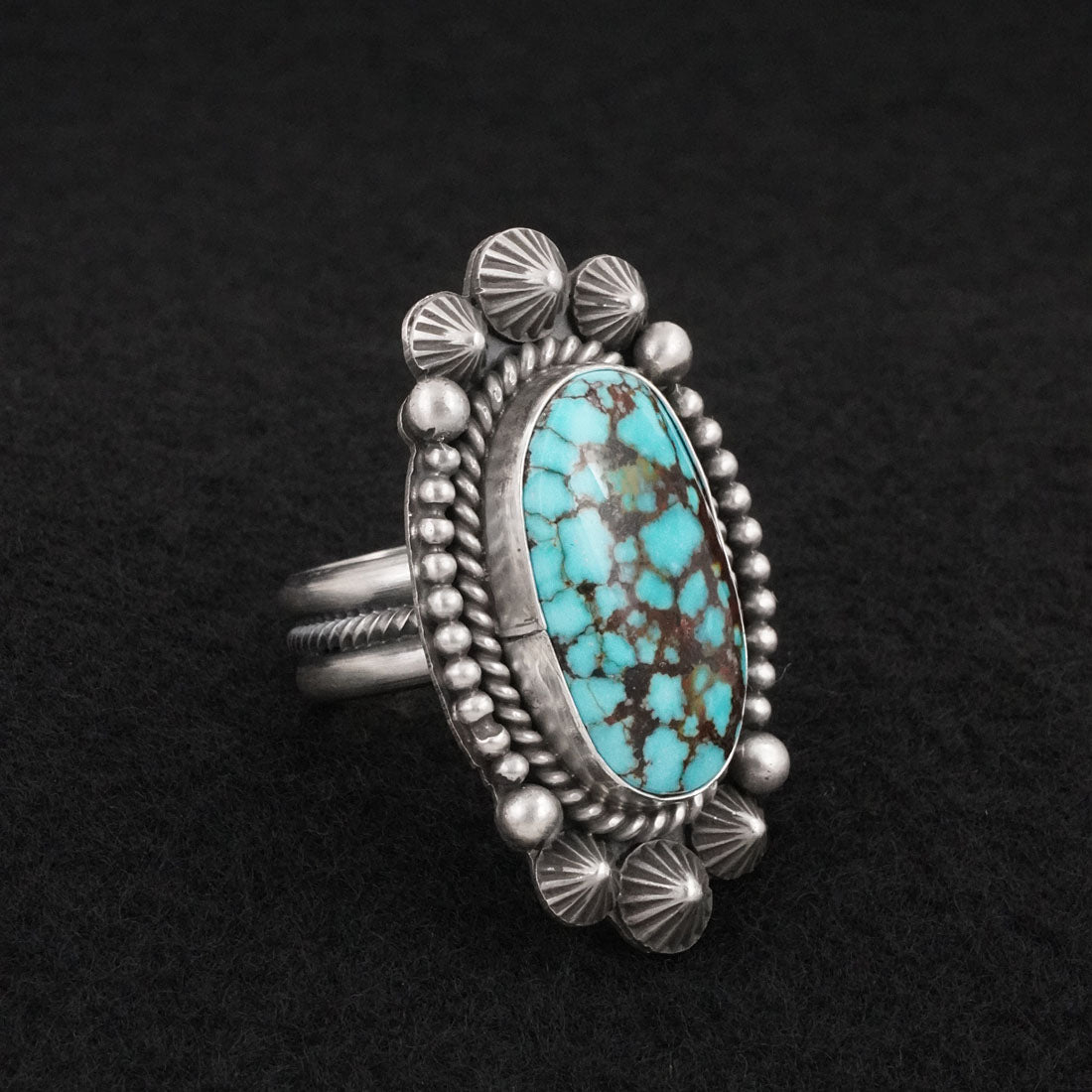 Michael Calladitto Turquoise & Sterling Silver Ring Size 8