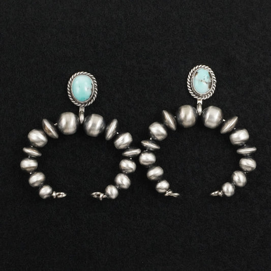 Rena Begay Turquoise & Sterling Silver Navajo Pearl Earrings