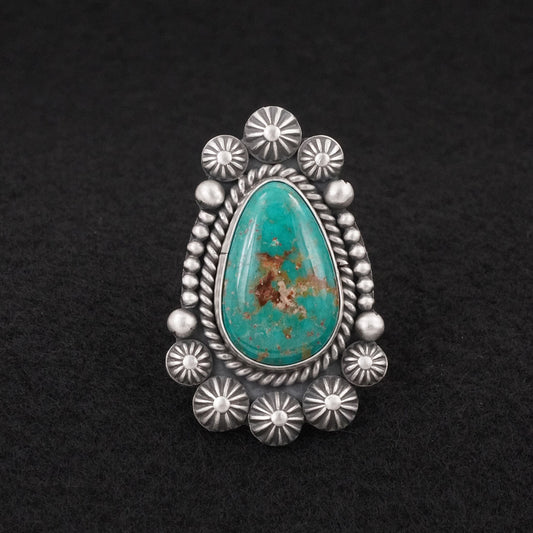 Michael Calladitto Turquoise & Sterling Silver Ring Size 7
