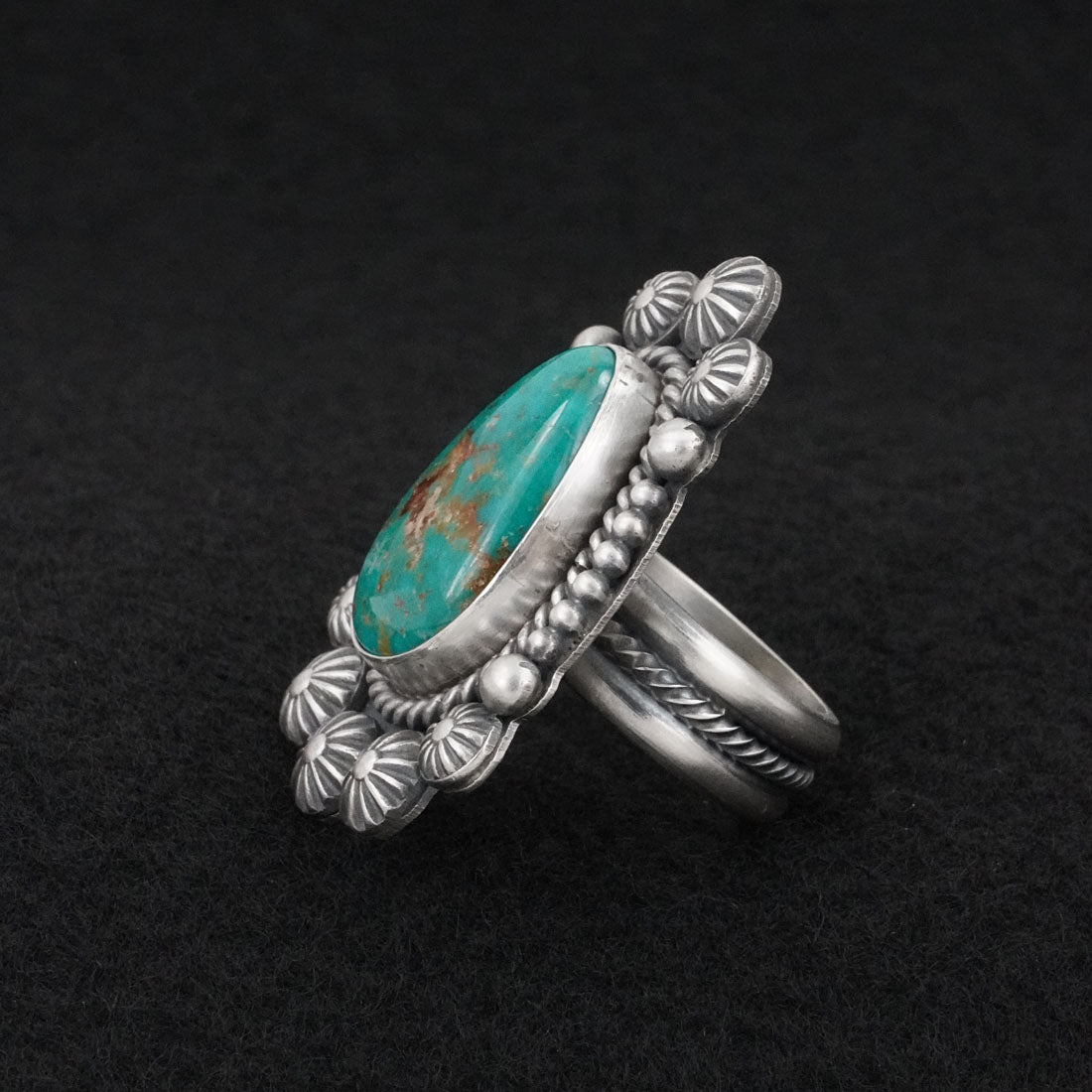Michael Calladitto Turquoise & Sterling Silver Ring Size 7