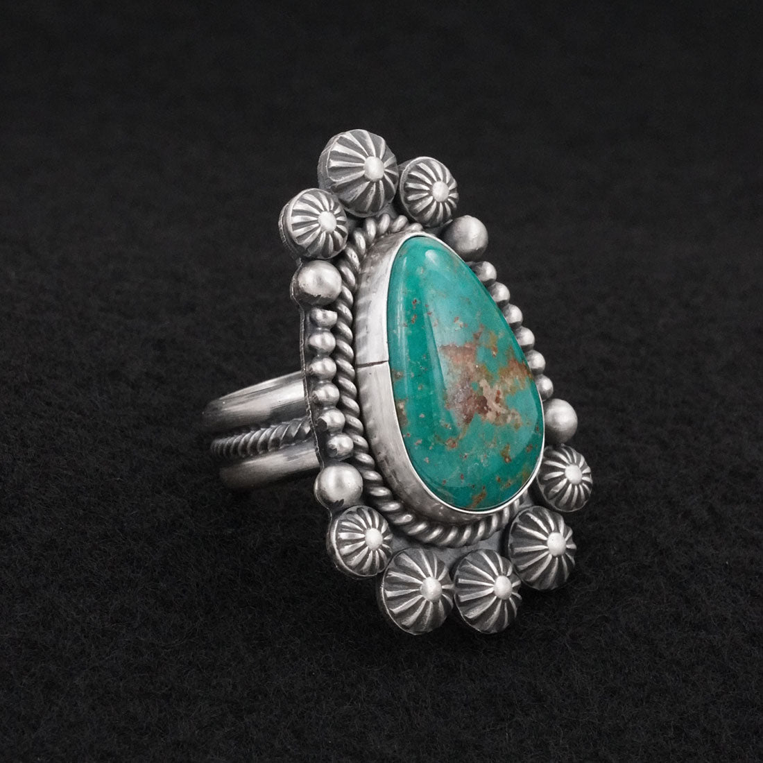 Michael Calladitto Turquoise & Sterling Silver Ring Size 7