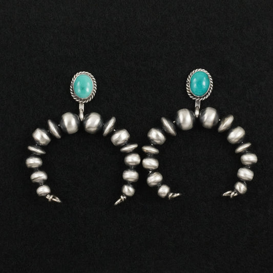 Rena Begay Turquoise & Sterling Silver Navajo Pearl Earrings