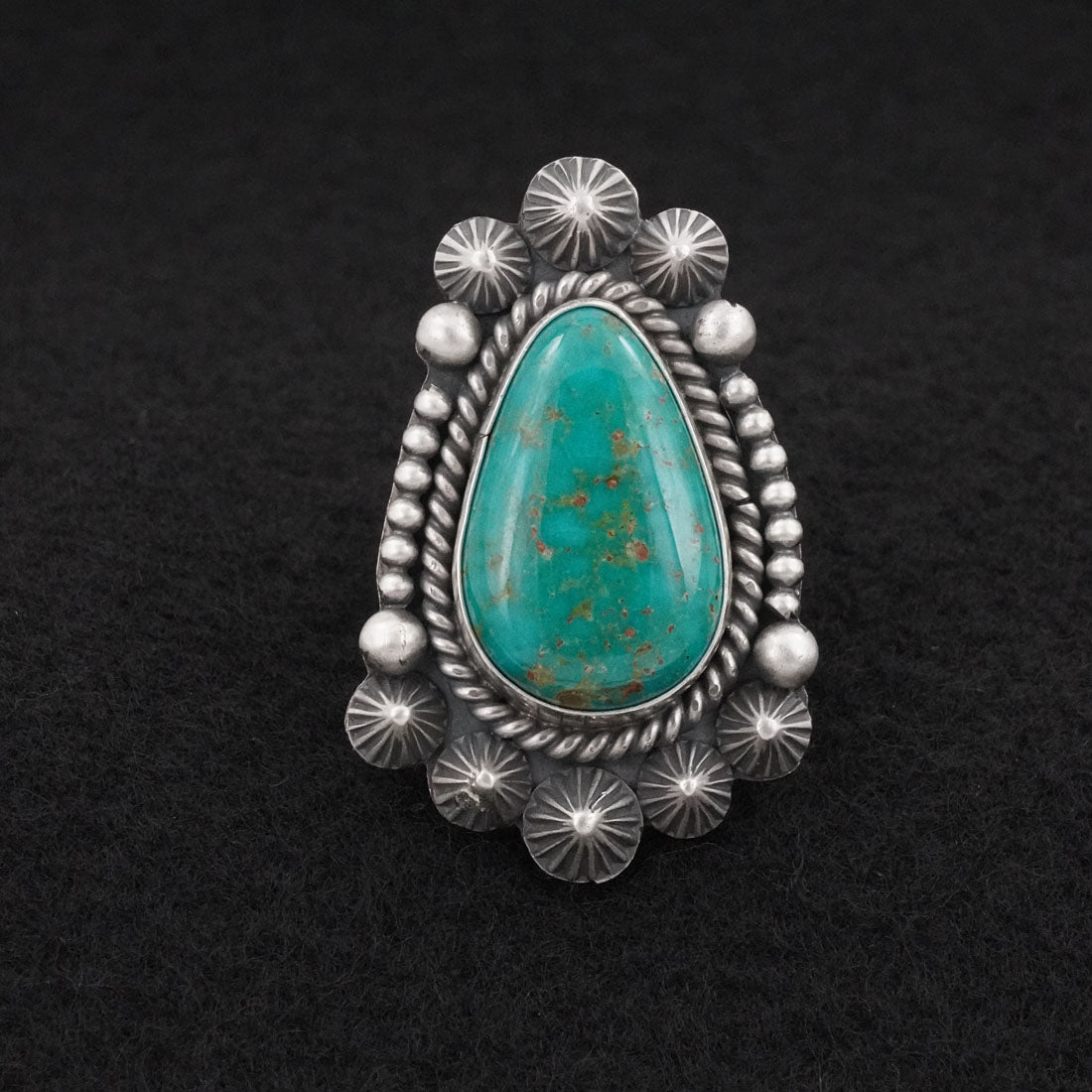 Michael Calladitto Turquoise & Sterling Silver Ring Size 7