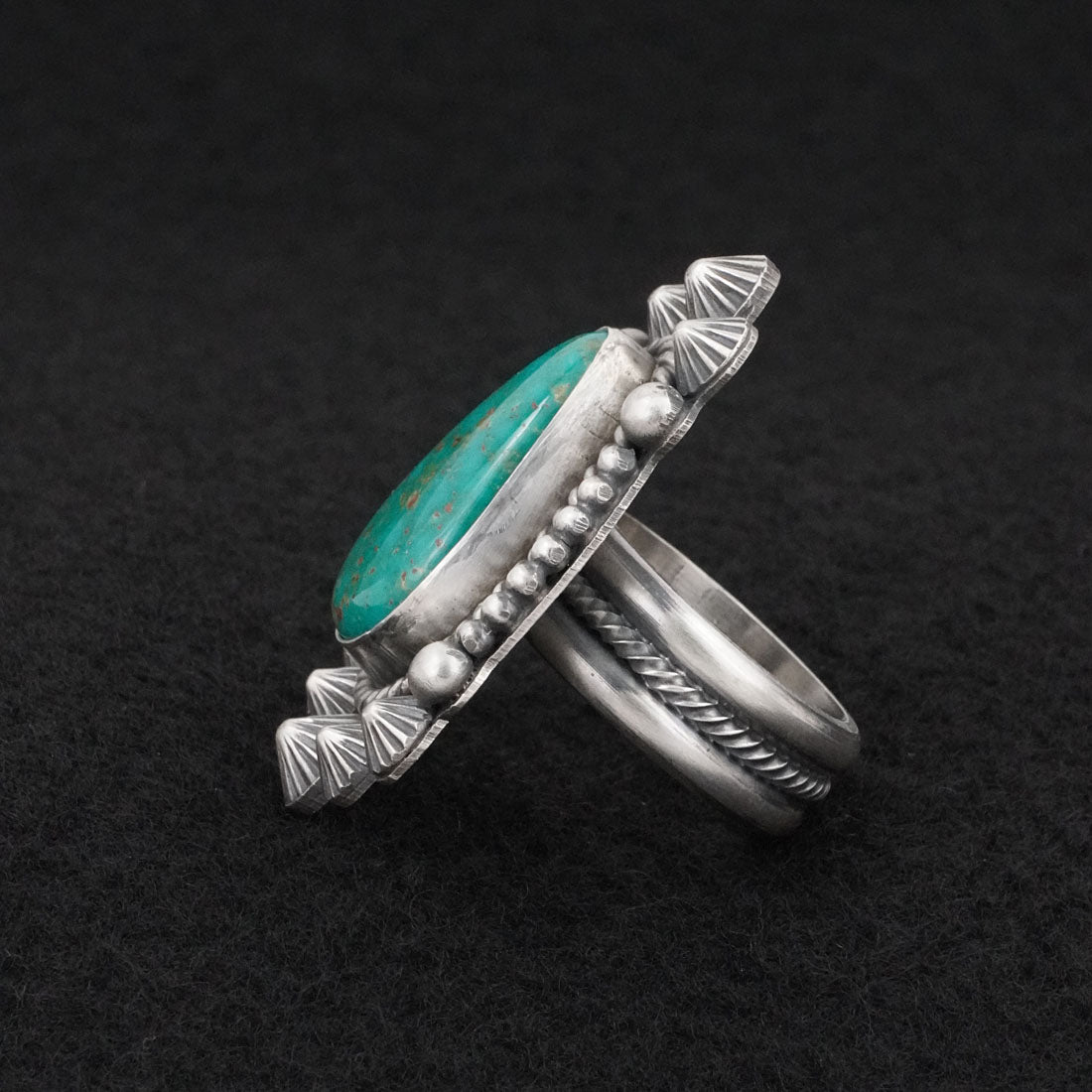 Michael Calladitto Turquoise & Sterling Silver Ring Size 7