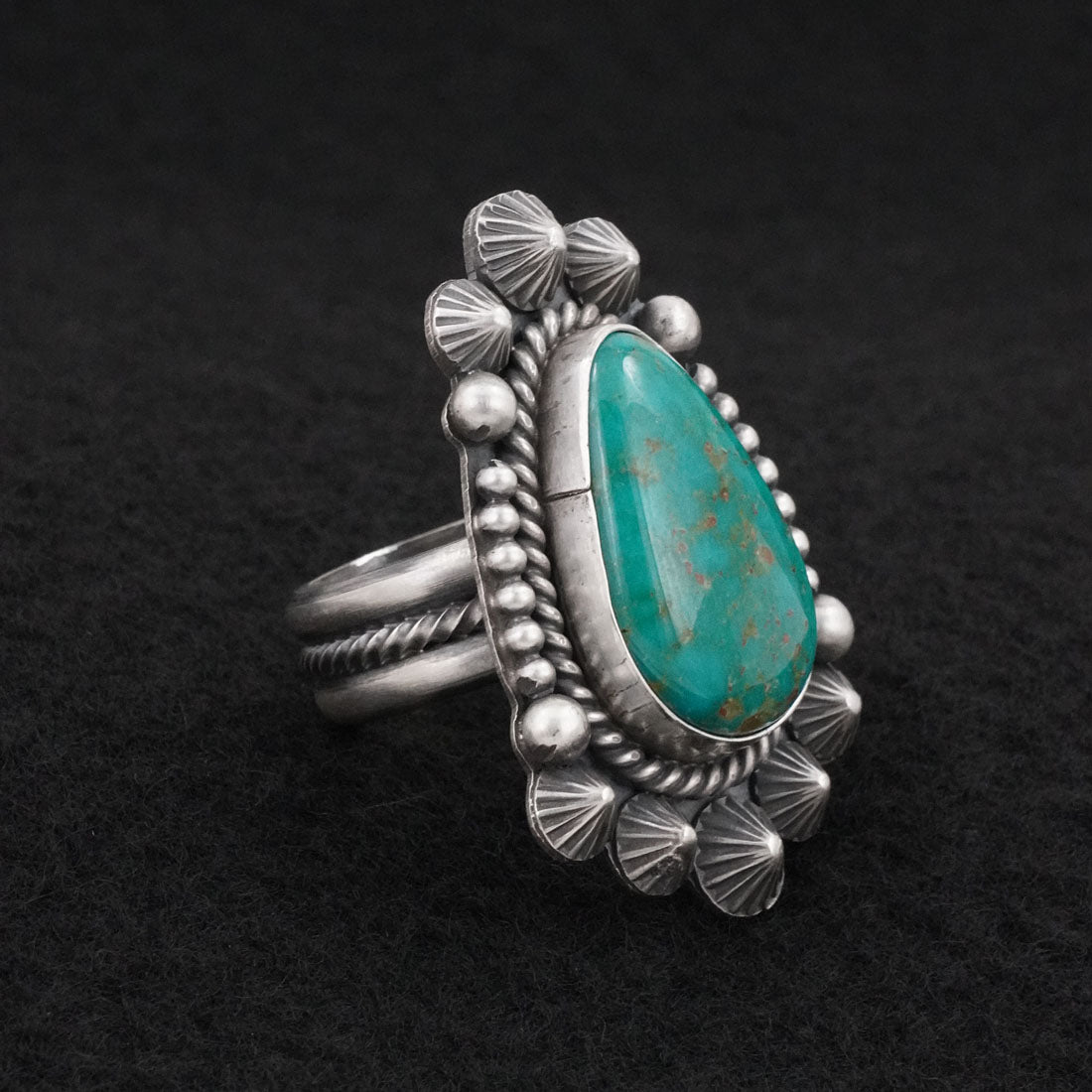 Michael Calladitto Turquoise & Sterling Silver Ring Size 7