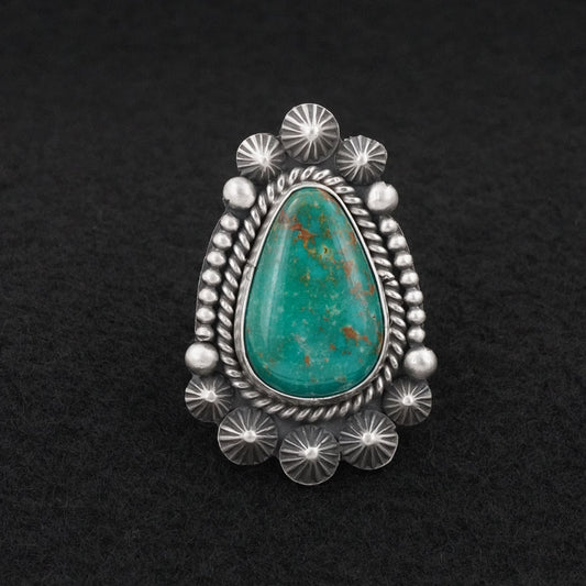 Michael Calladitto Turquoise & Sterling Silver Ring Size 7