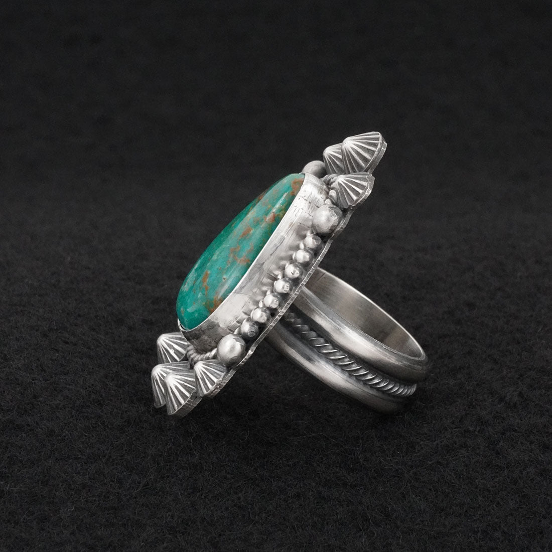 Michael Calladitto Turquoise & Sterling Silver Ring Size 7