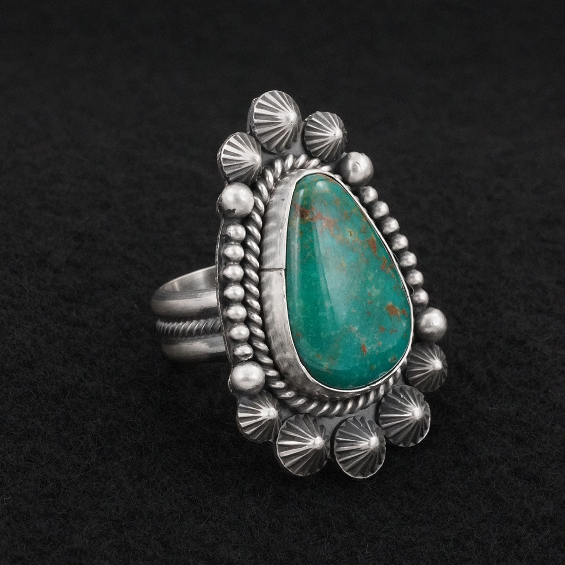 Michael Calladitto Turquoise & Sterling Silver Ring Size 7