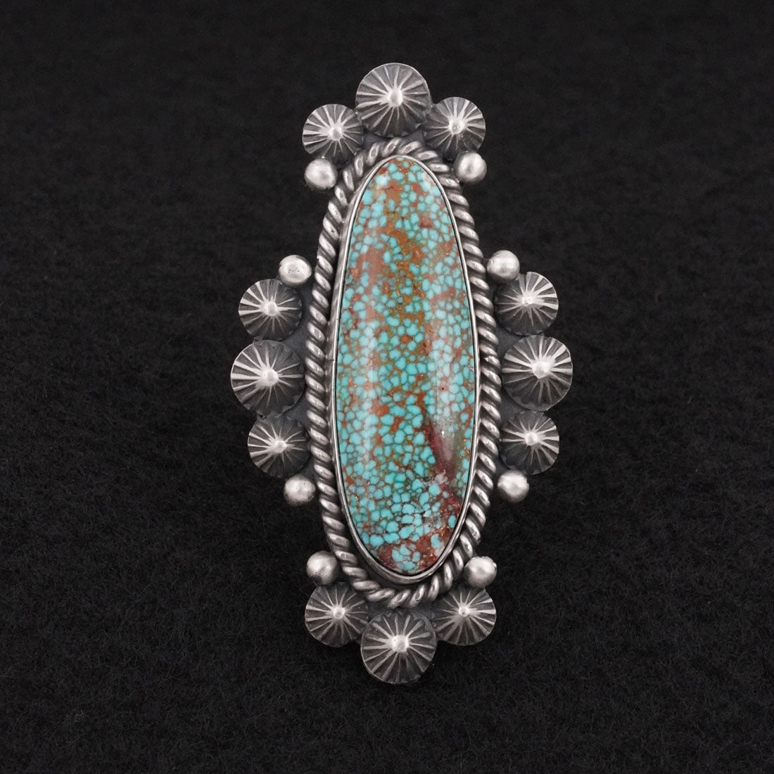 Michael Calladitto Turquoise & Sterling Silver Ring Size 7